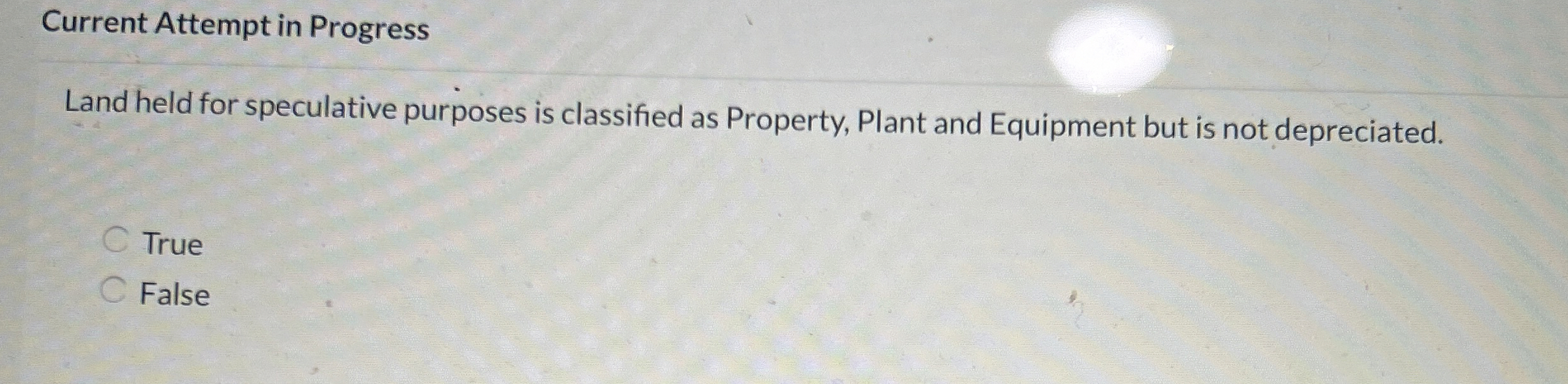 Current Attempt in Progress Land held for