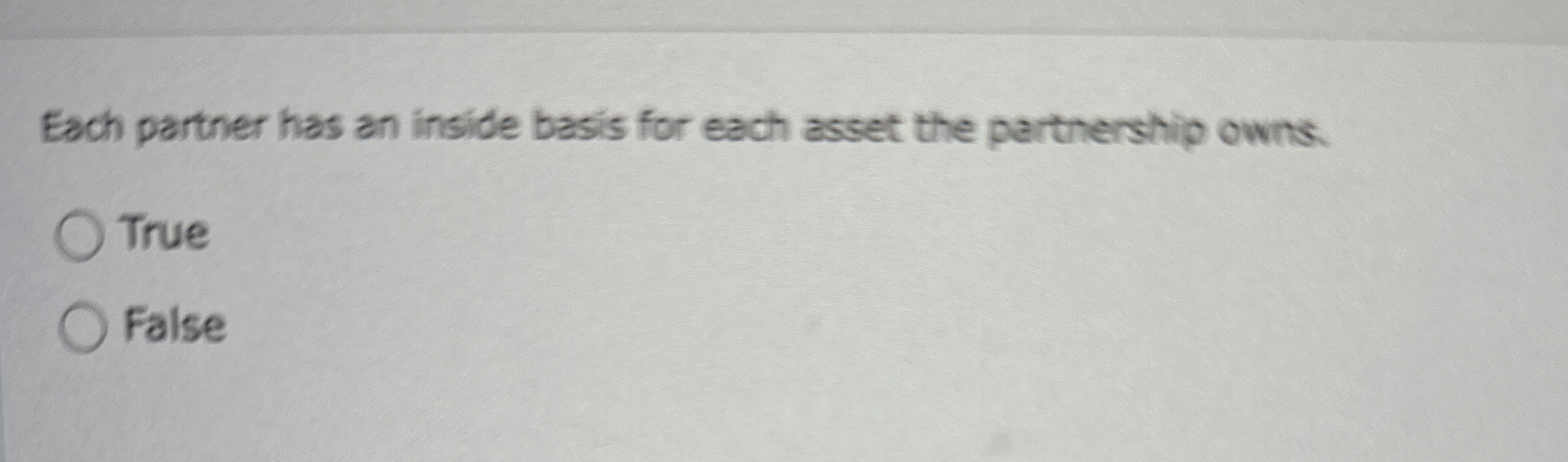 Each partner has an inside basis for each asset