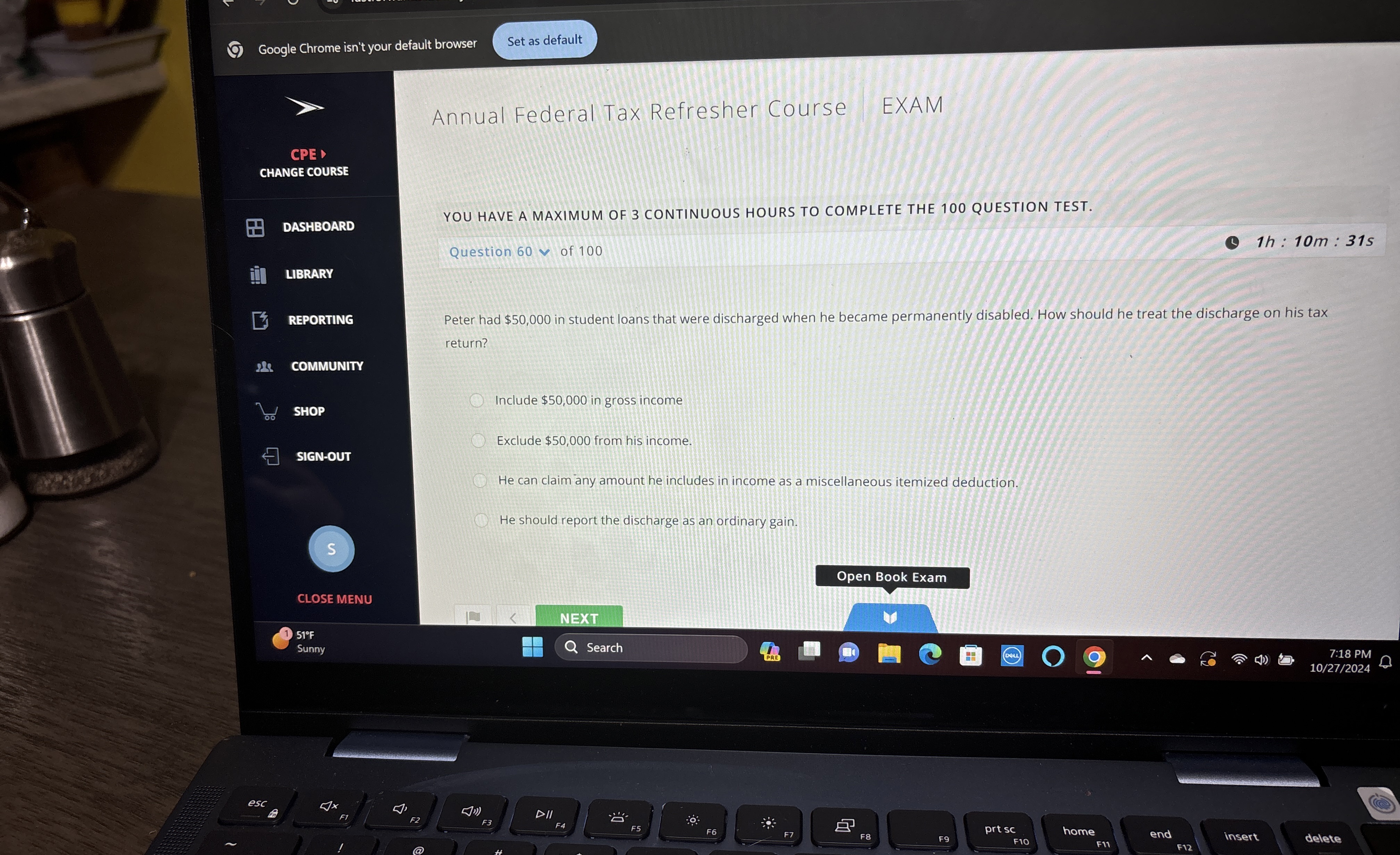 Google Chrome isn't your default browser Set as