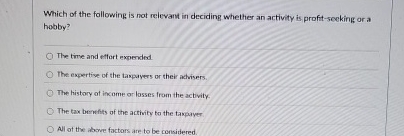 Which of the following is not relevant in