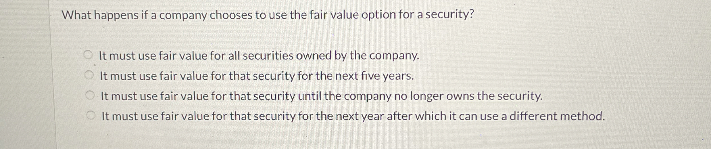 What happens if a company chooses to use the fair