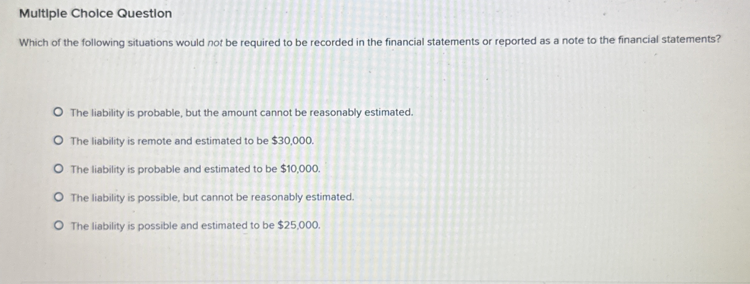 Multiple Choice Question Which of the following