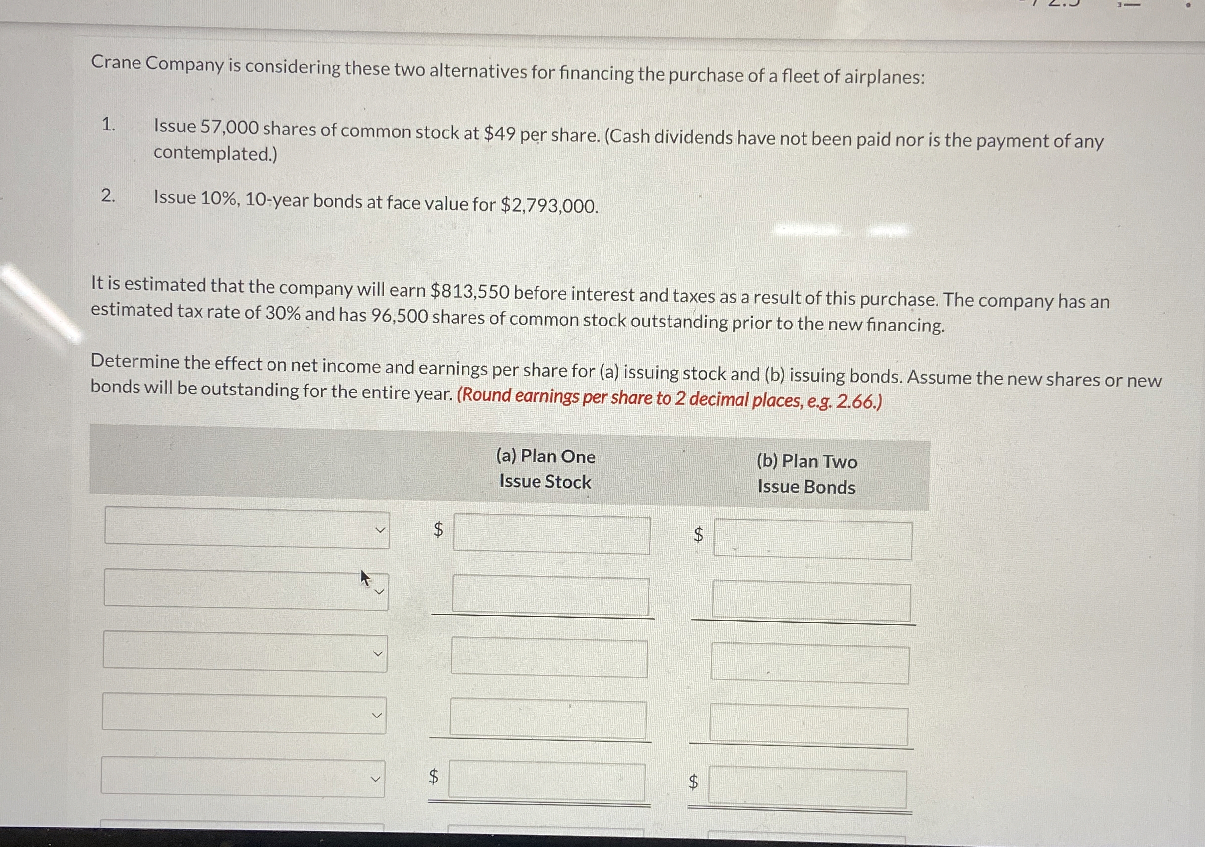 Crane Company is considering these two
