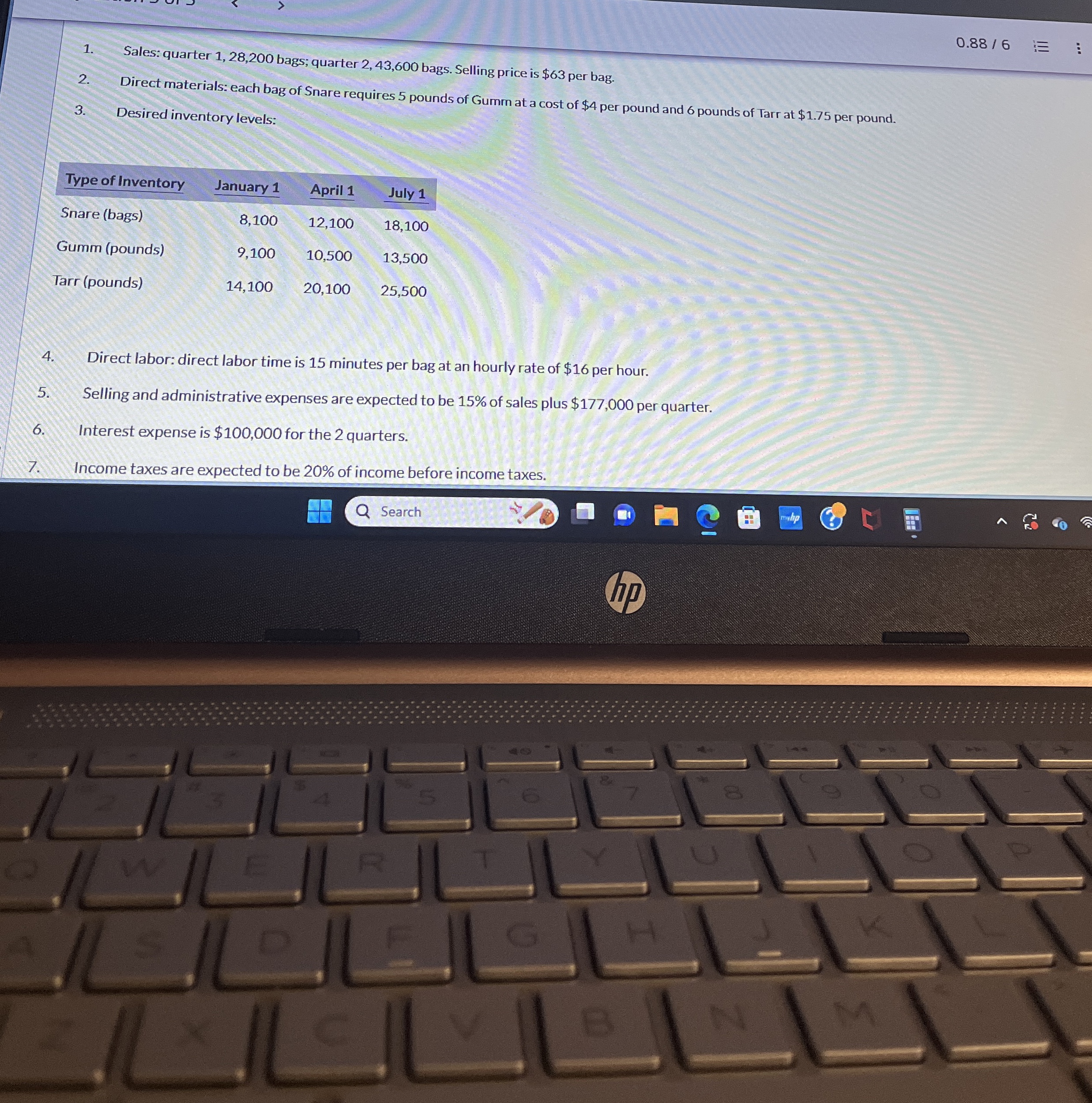 0 . 8 8 6 Sales: quarter 1 , 2 8 , 2 0 0 bags;