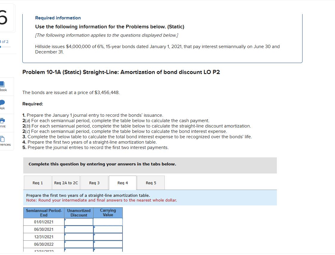 Required information Use the following
