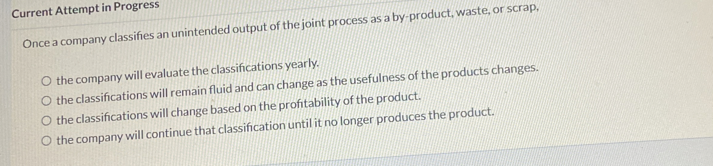 Current Attempt in Progress Once a company