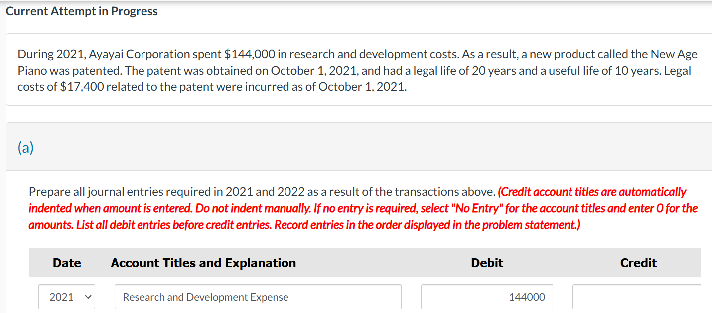 Current Attempt in Progress During 2 0 2 1 ,