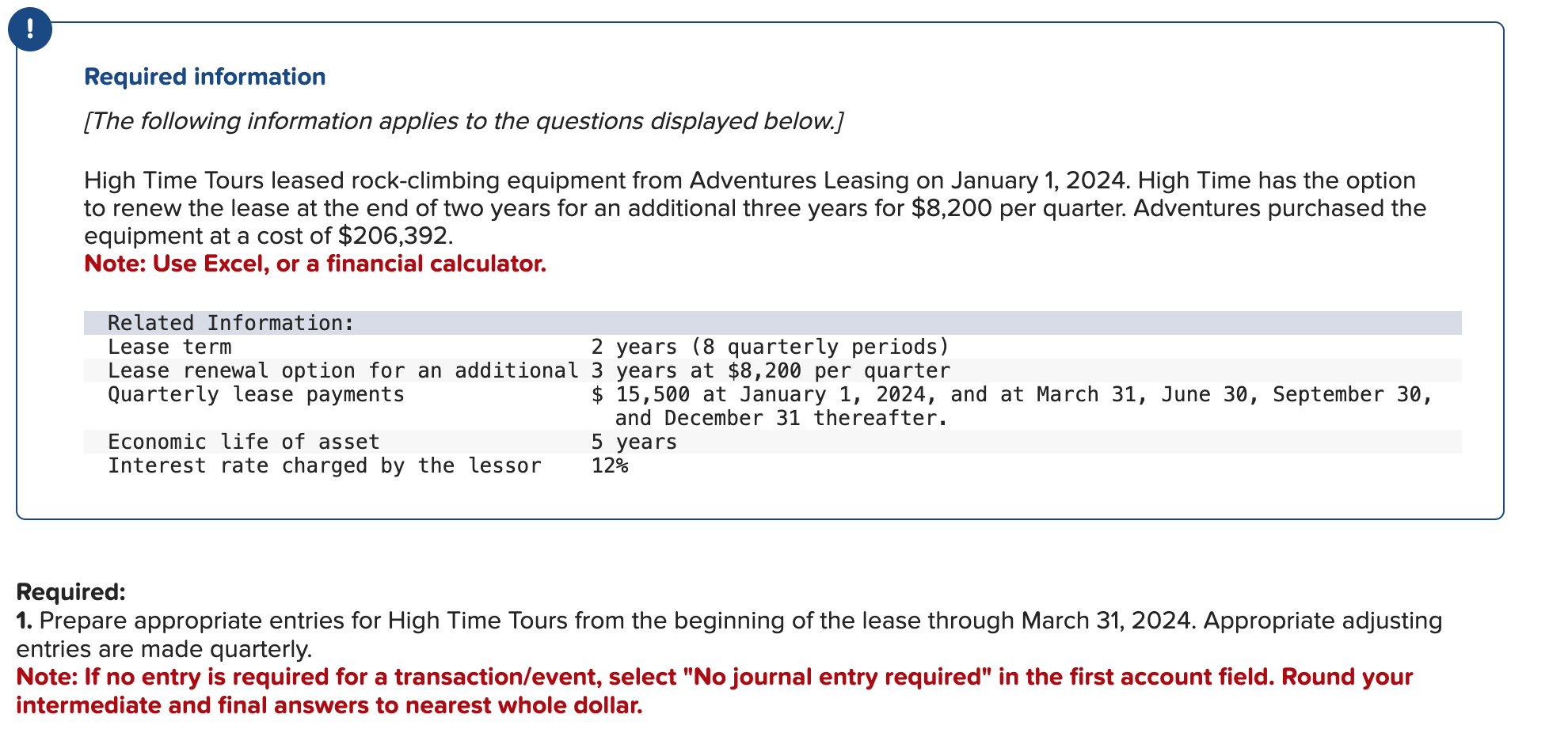 Required information [ The following information