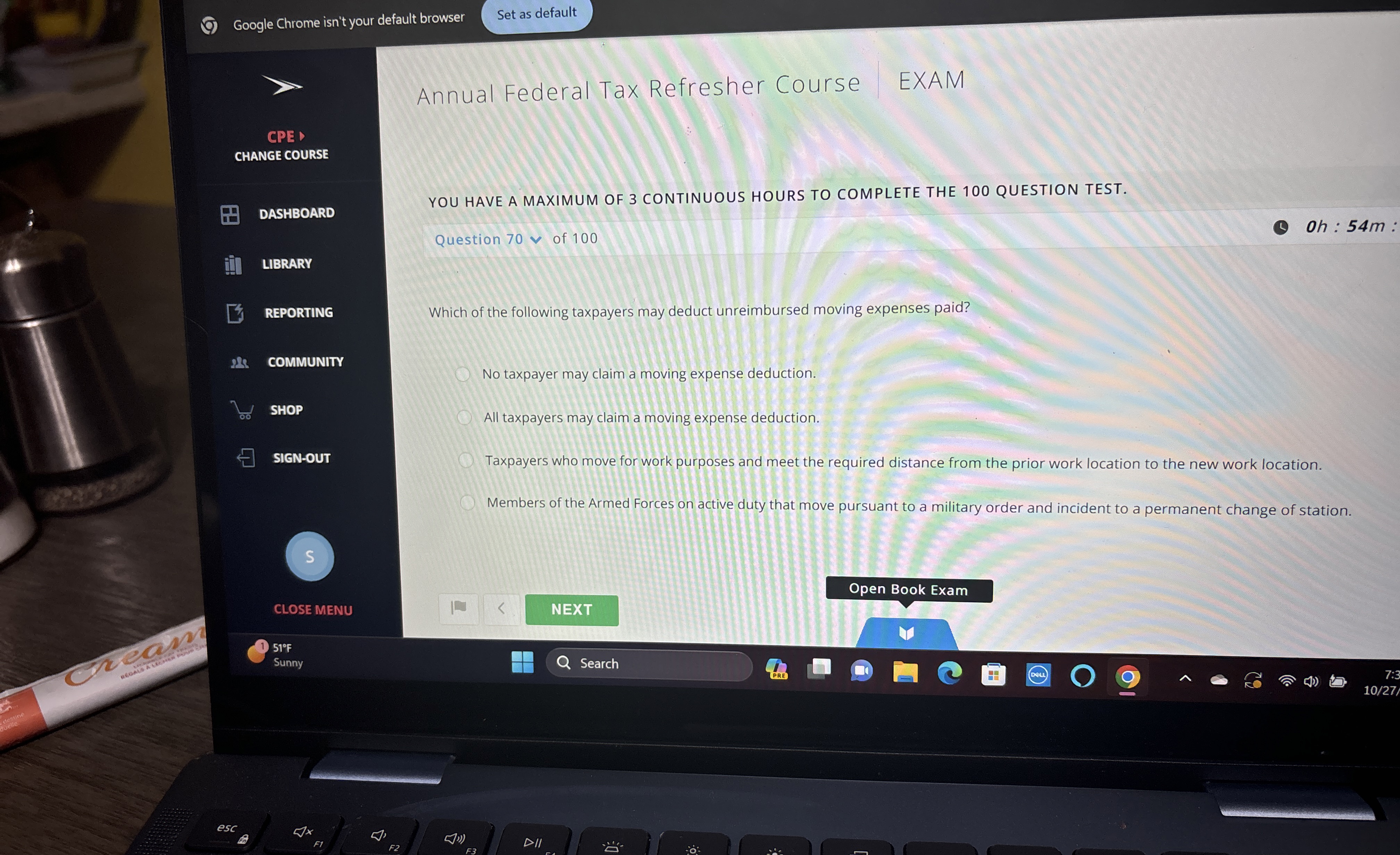 Google Chrome isn't your default browser Set as