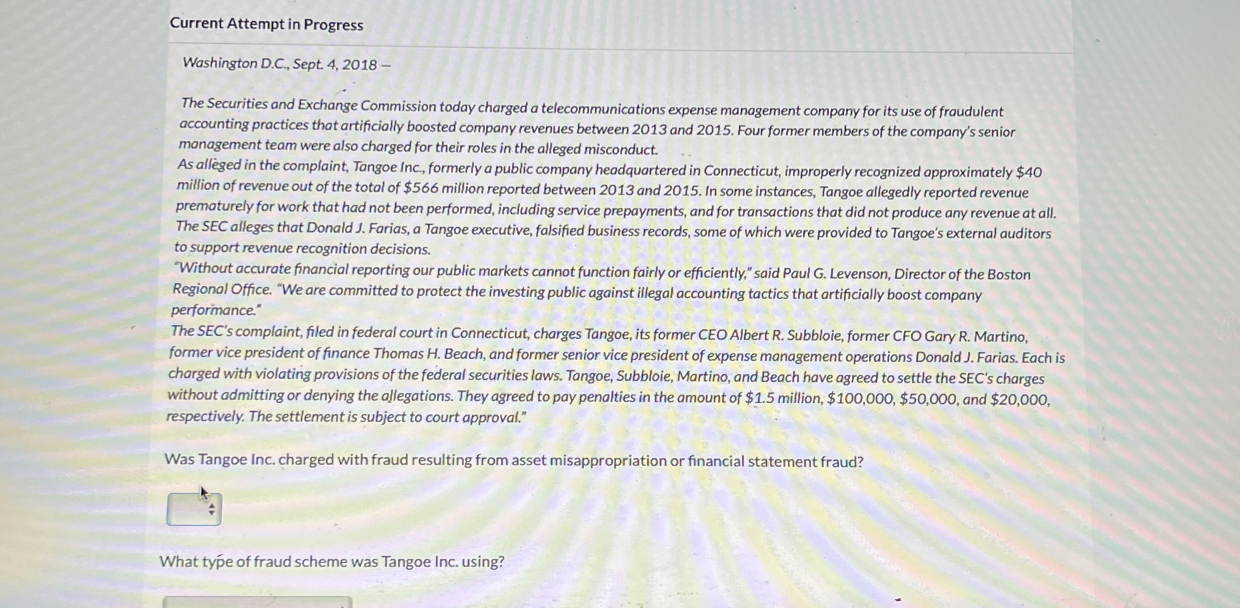 Current Attempt in Progress Washington D . C . ,