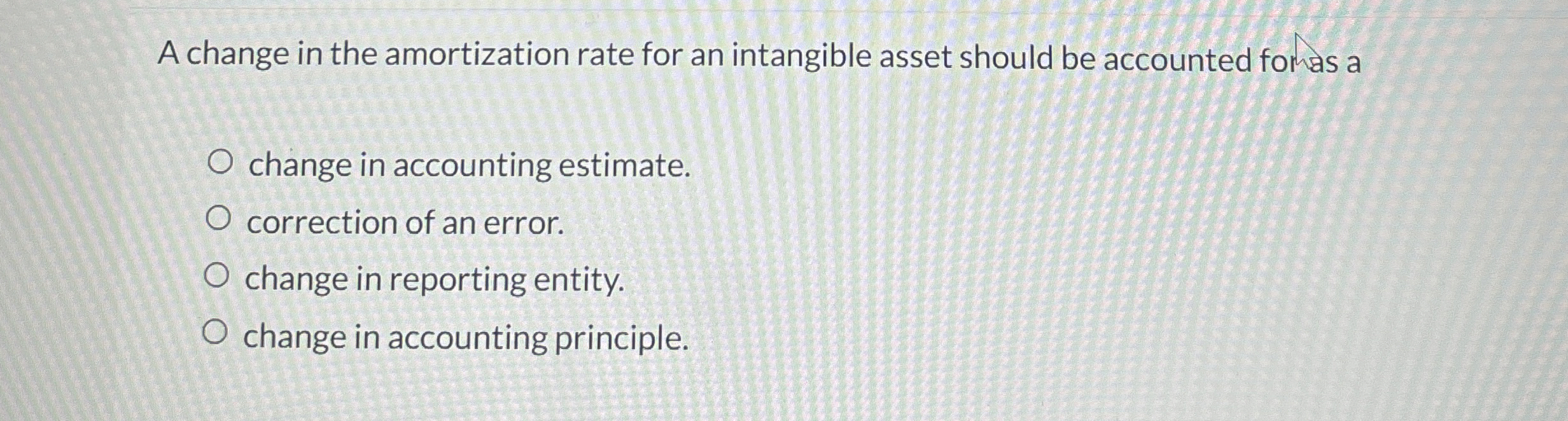 A change in the amortization rate for an