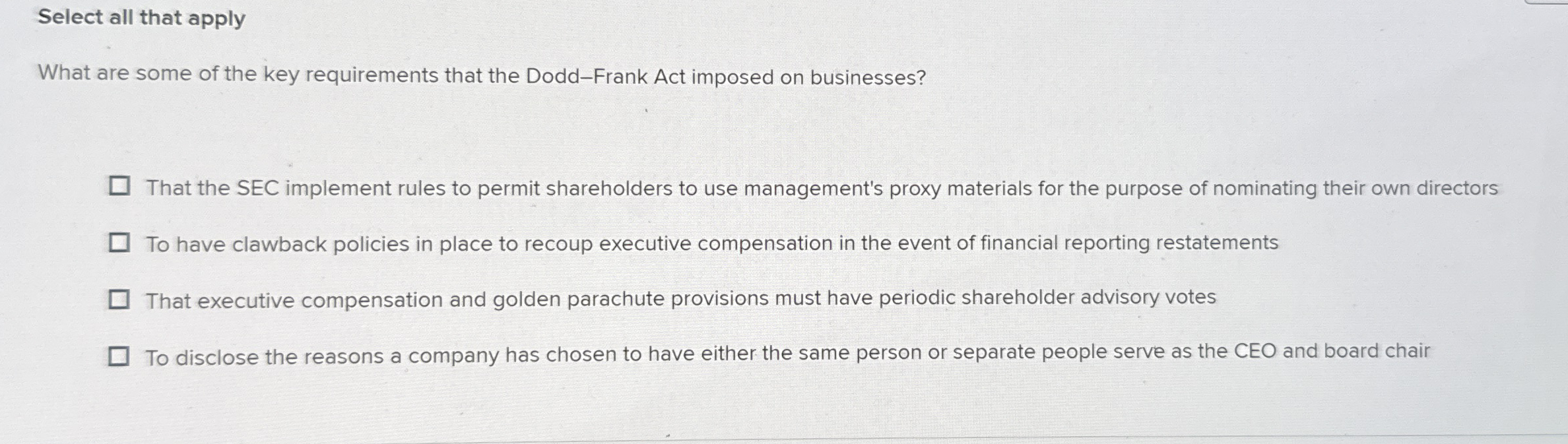 Select all that apply What are some of the key