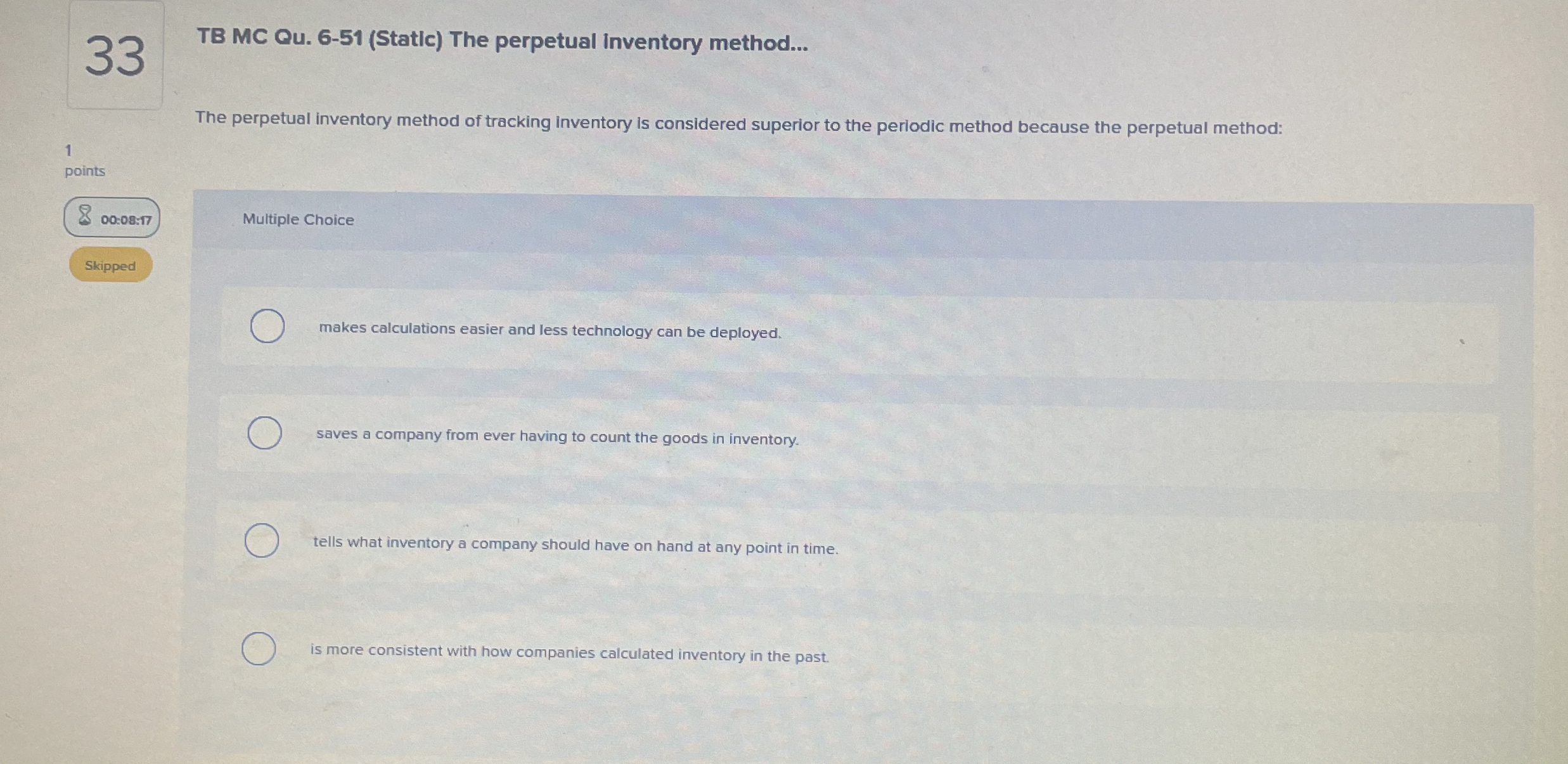 3 3 TB MC Qu . 6 - 5 1 ( Static ) The perpetual