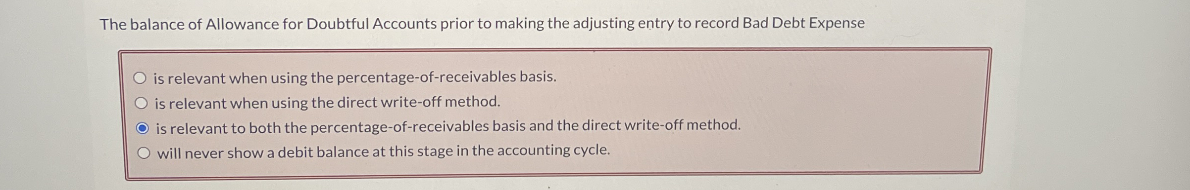 The balance of Allowance for Doubtful Accounts