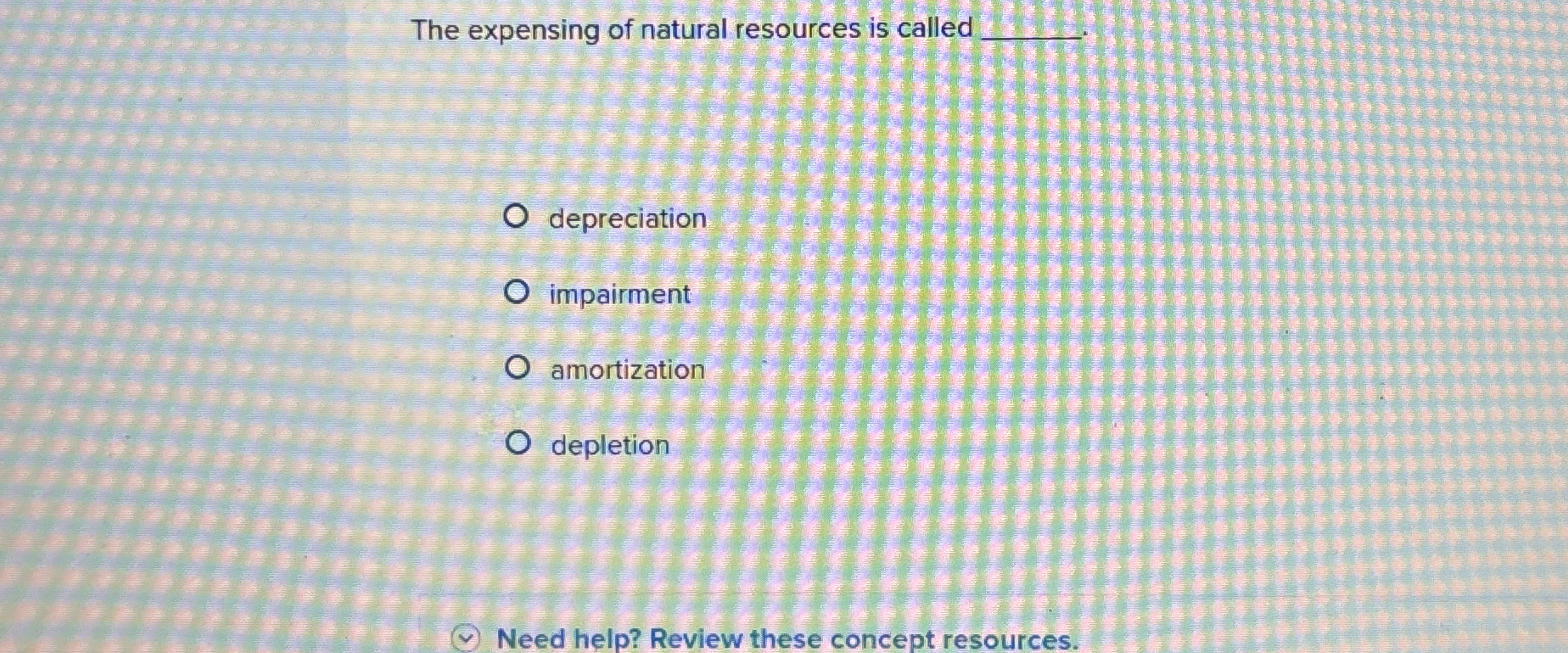 The expensing of natural resources is called q ,