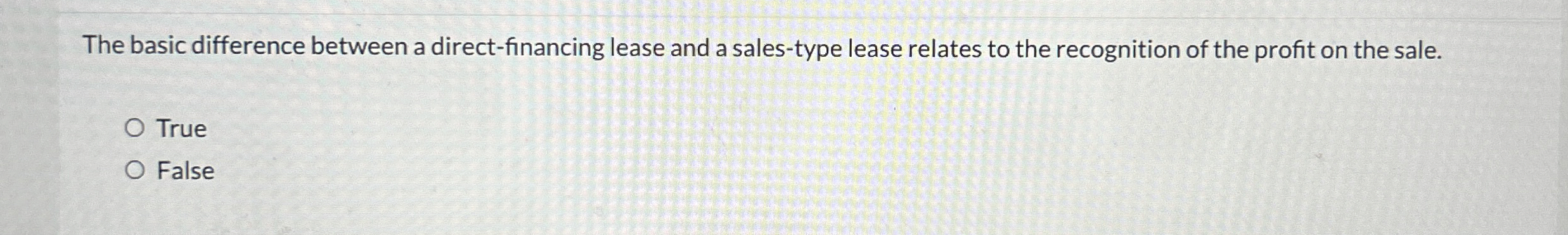 The basic difference between a direct - financing
