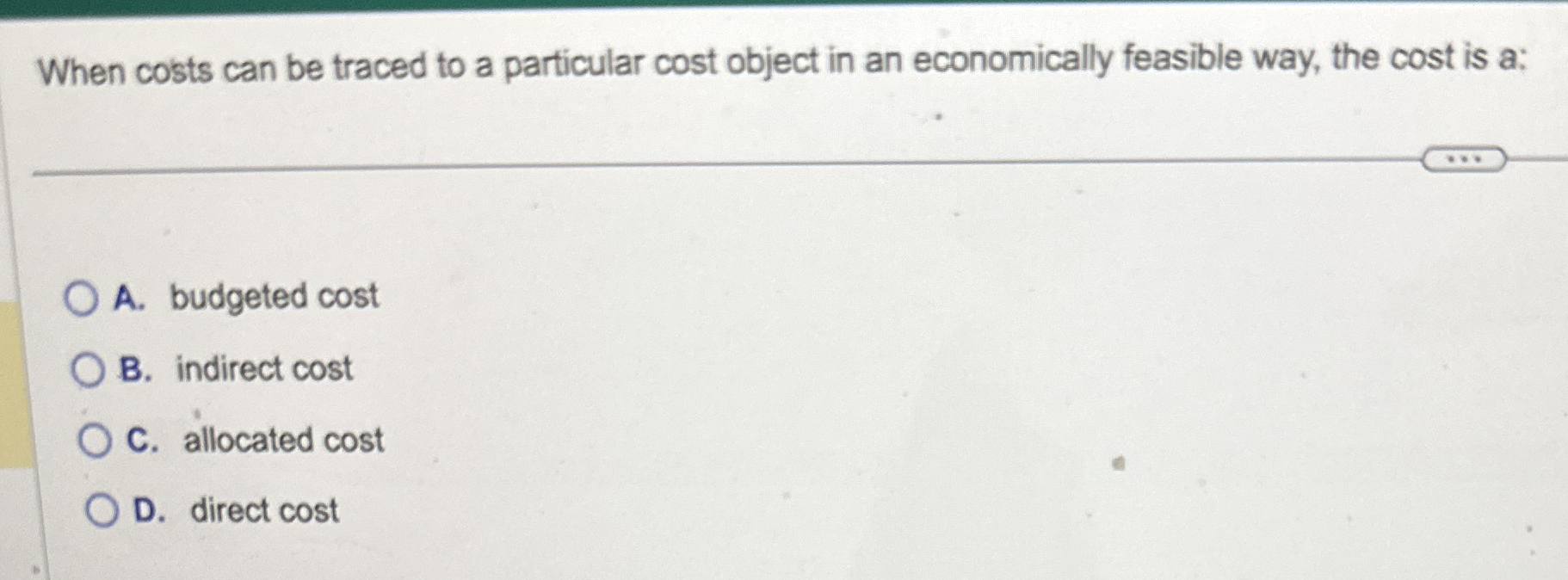 When costs can be traced to a particular cost