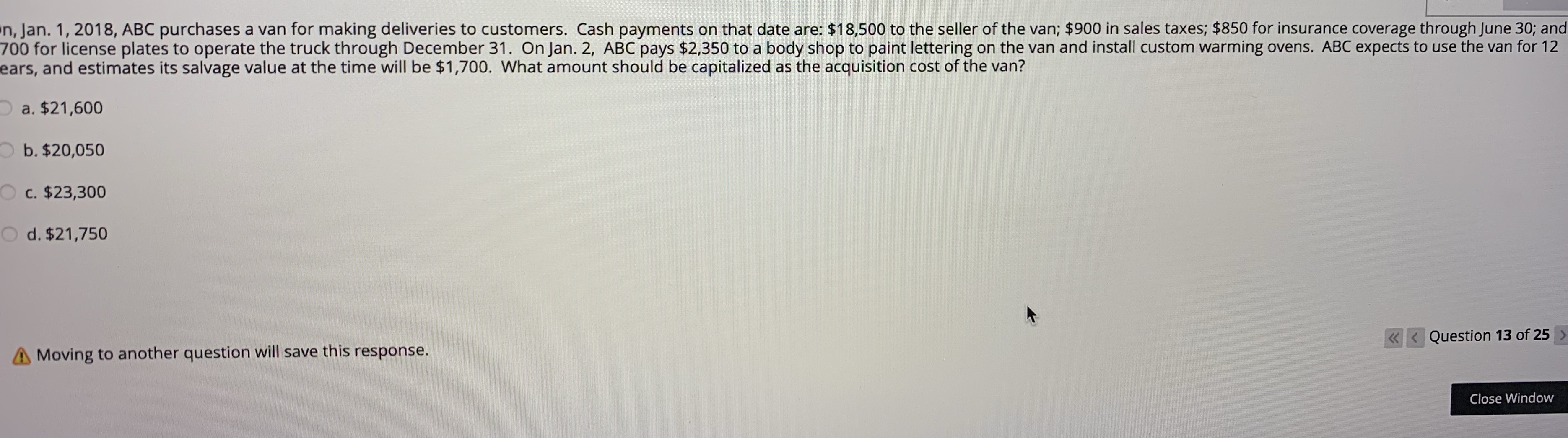 Please advise n, Jan. 1, 2018, ABC purchases a