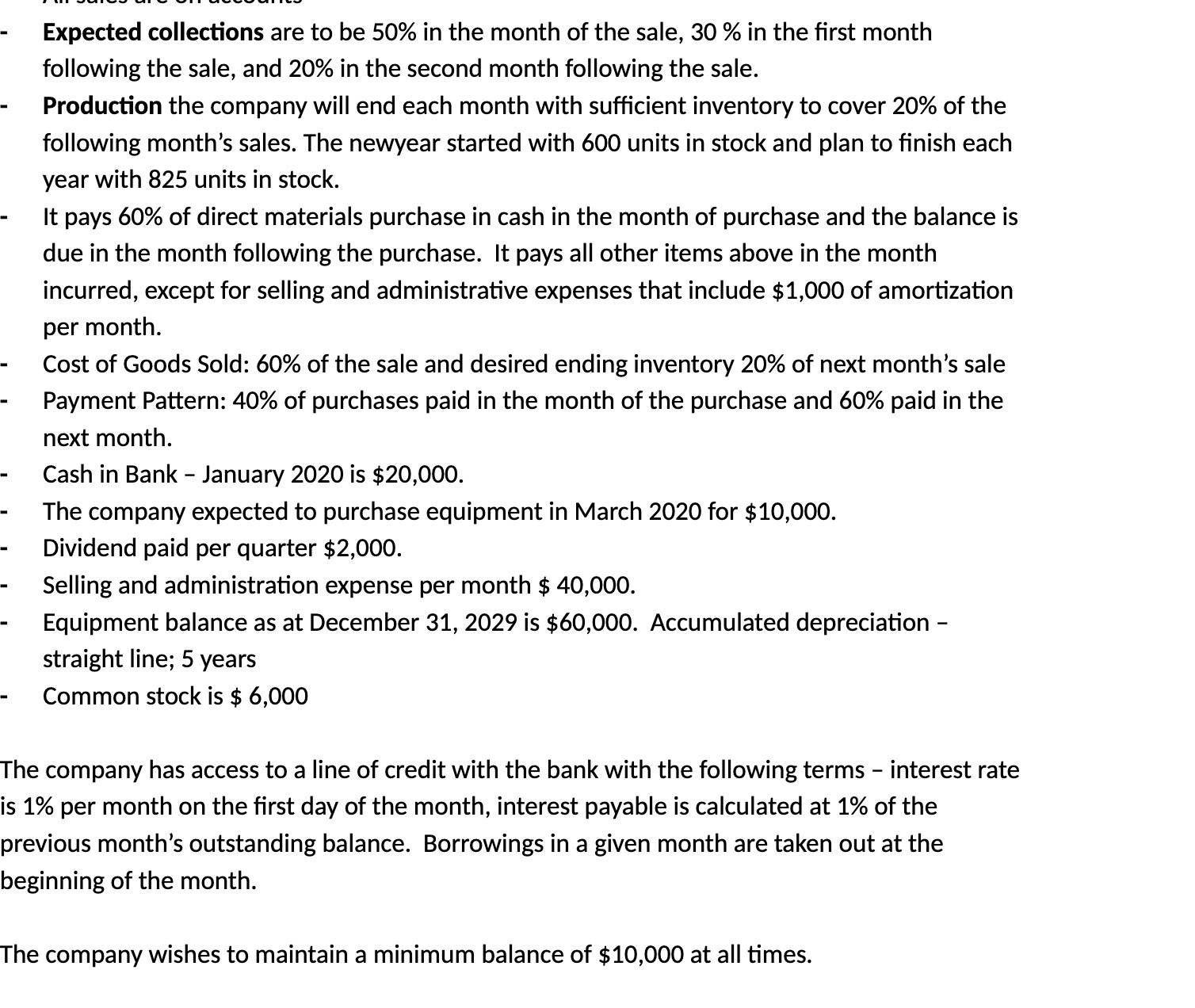 - Expected collections are to be 50% in the month