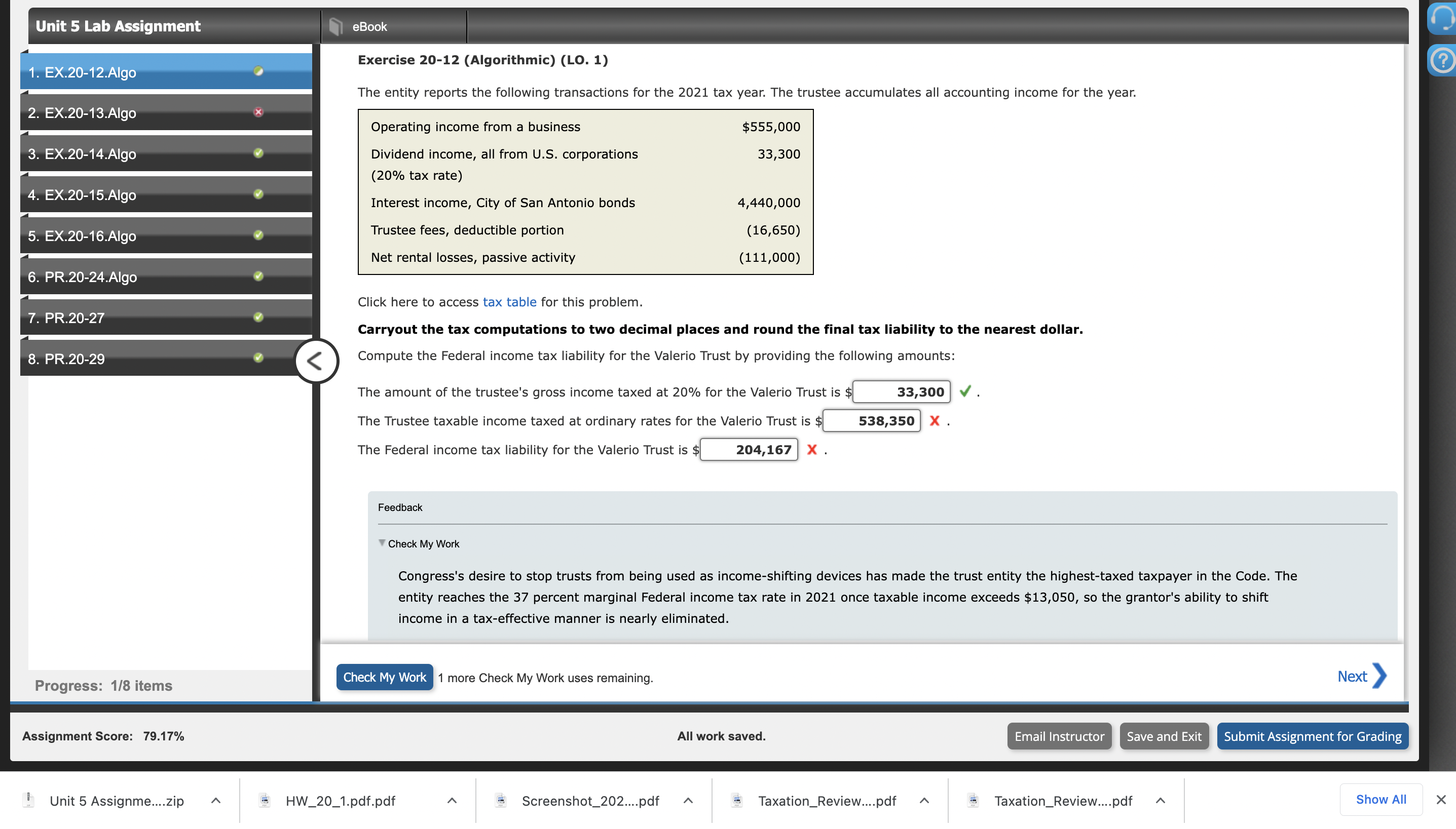 1 Unit 5 Lab Assignment . EX.20-12.Algo ,