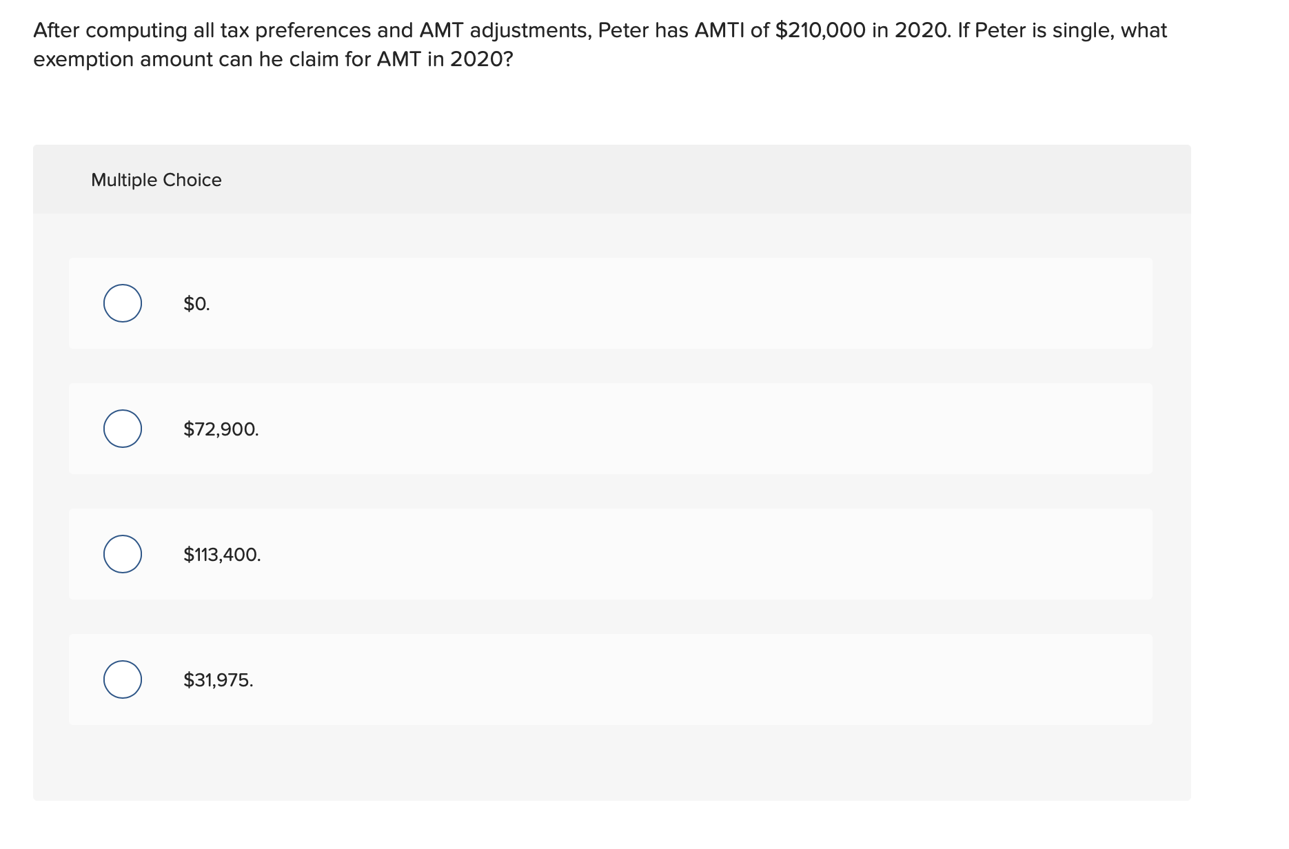 After computing all tax preferences and AMT