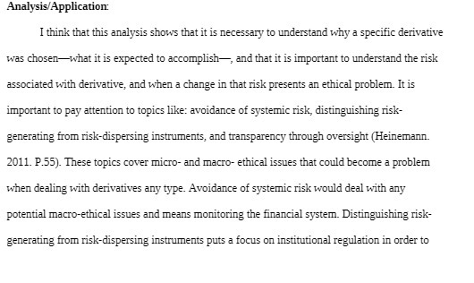 Analysis/Application I think that this analysis