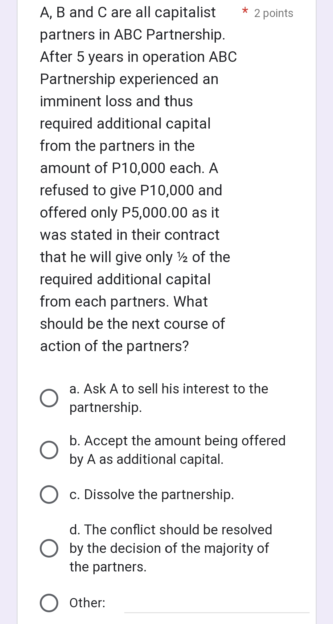 A stipulation exempting a * 1 point capitalist