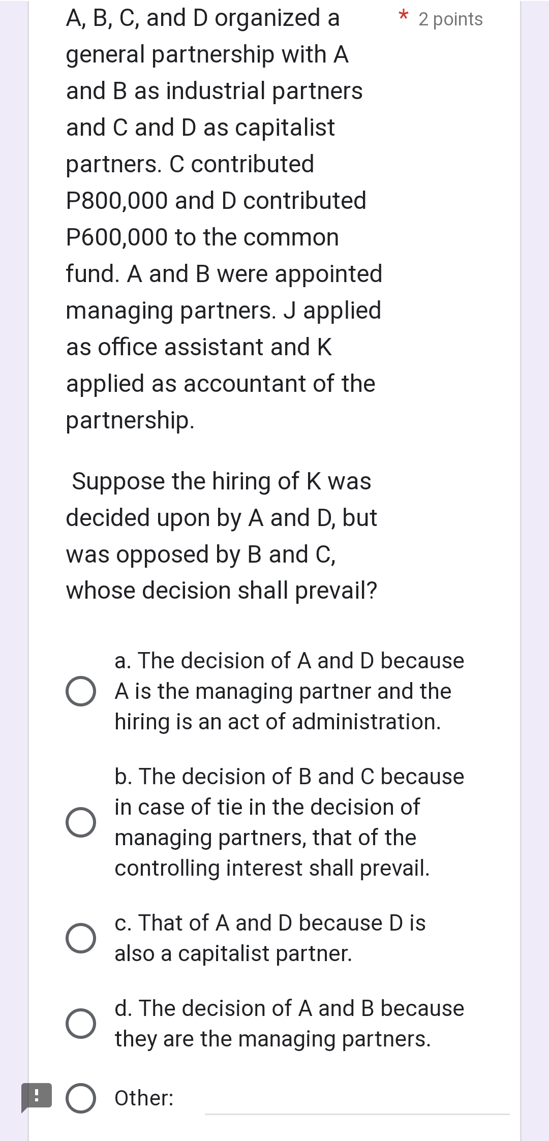 A stipulation exempting a * 1 point capitalist