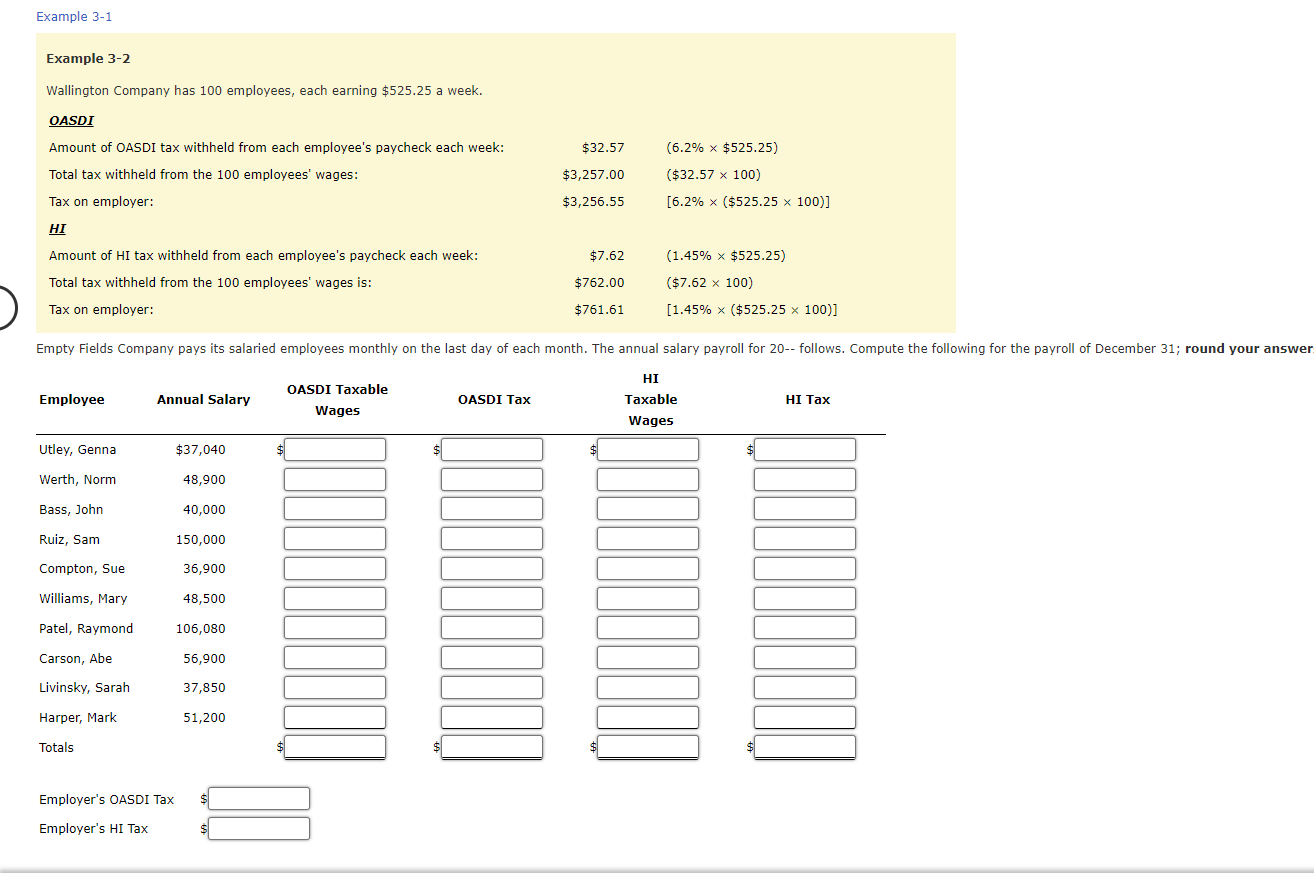 Example 3-1 Example 3-2 Wallington Company has