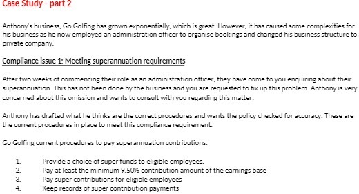 Case Study - part 2 Anthony's business, Go