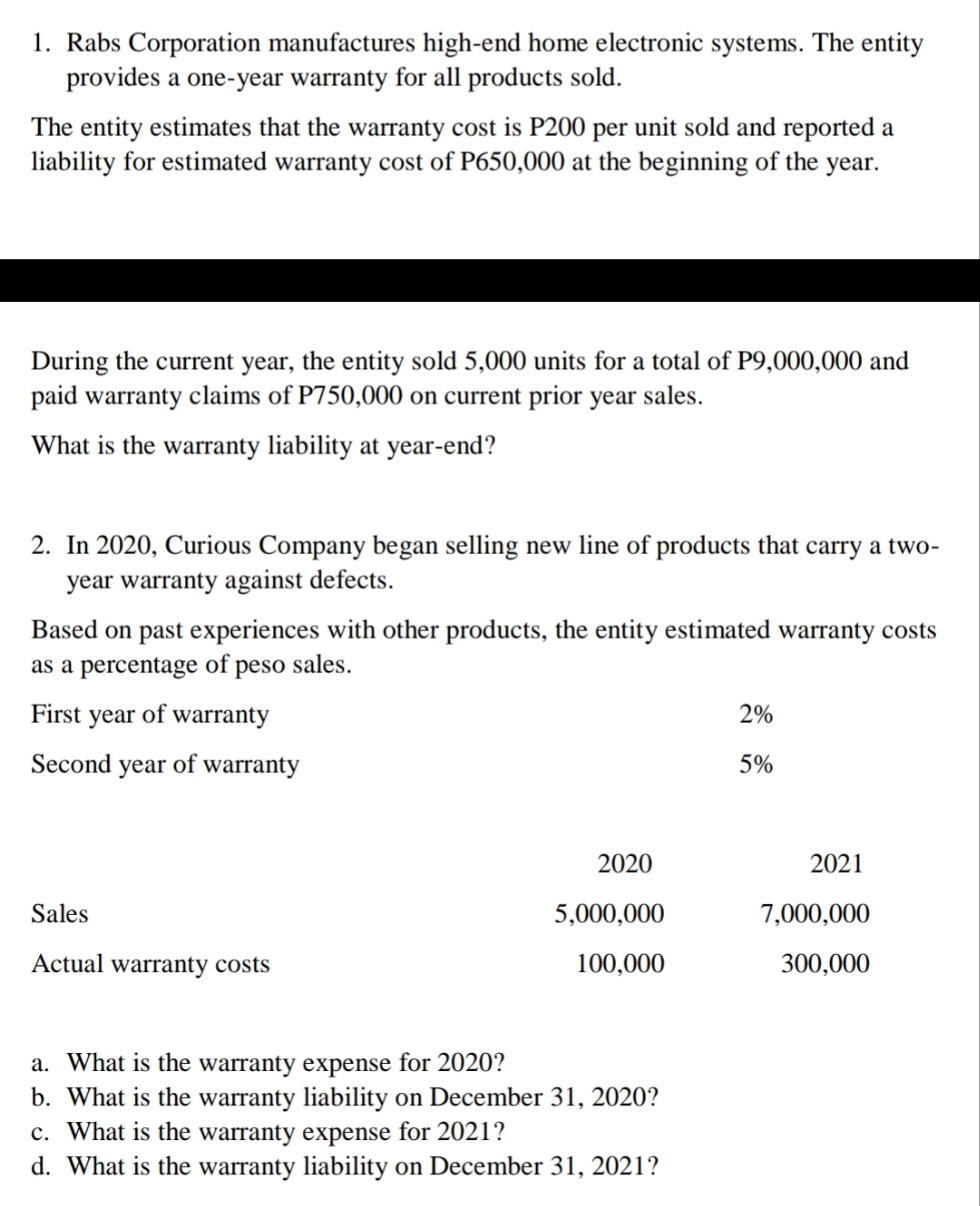 Show the computation l. Rabs Corporation