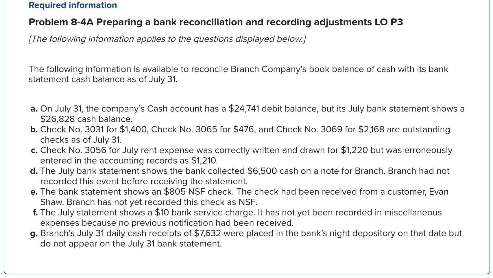 Required information Problem 8-4A Preparing a