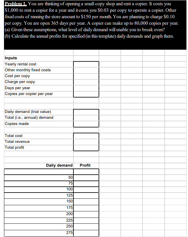 Answer this in an excel spreadsheet and show the