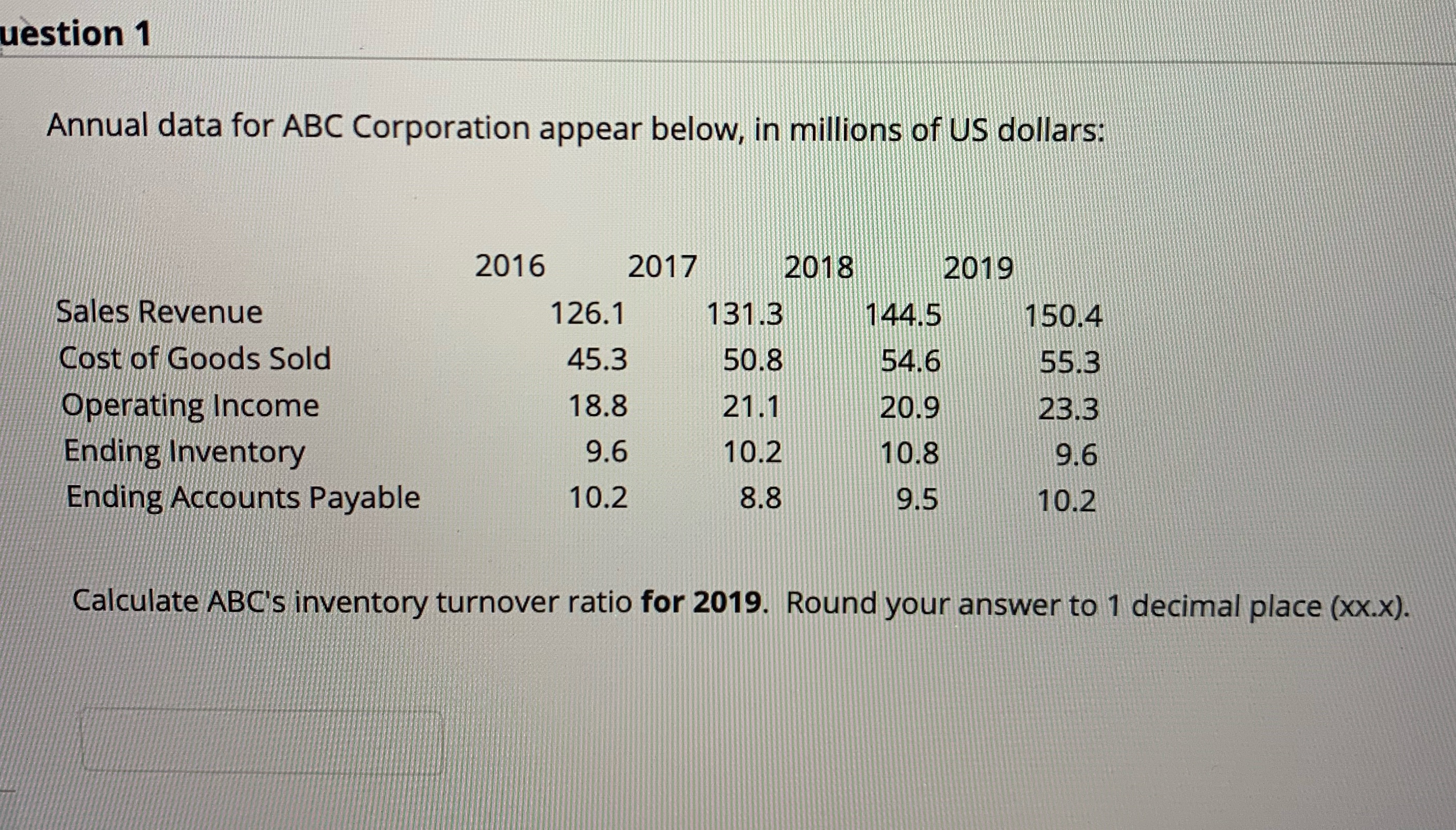 Help to solve uestion 1 Annual data for ABC