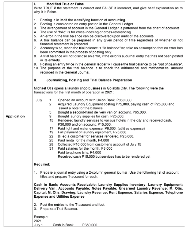 1. Modified True or False Write TRUE if the