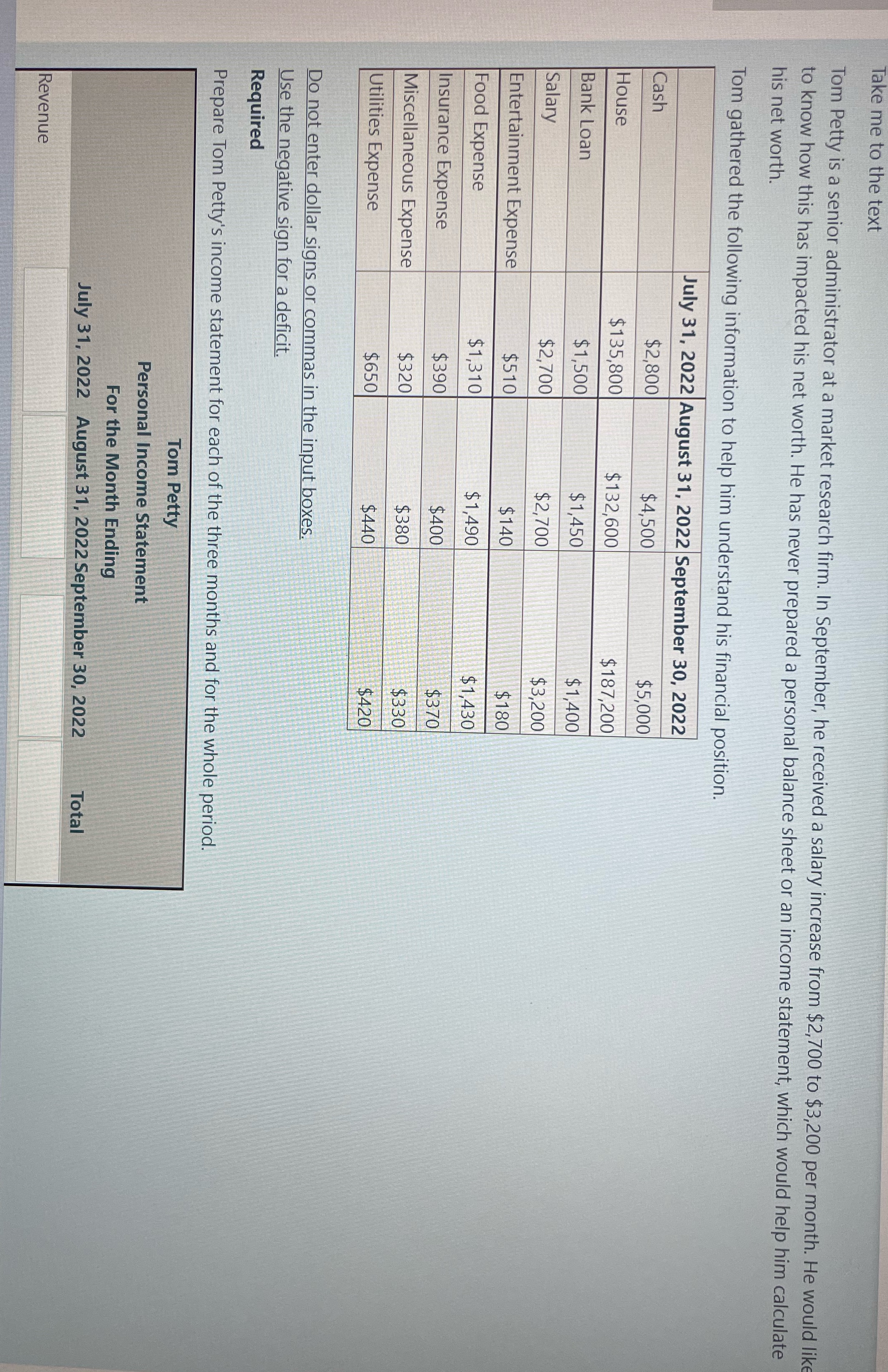 Take me to the text Tom Petty is a senior