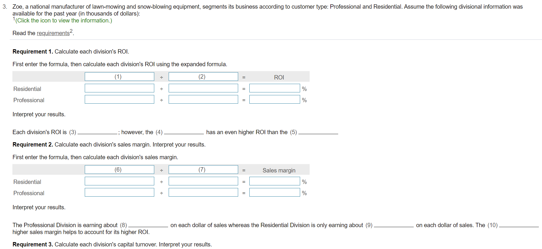 3. Zoe, a national manufacturer of lawn-mowing