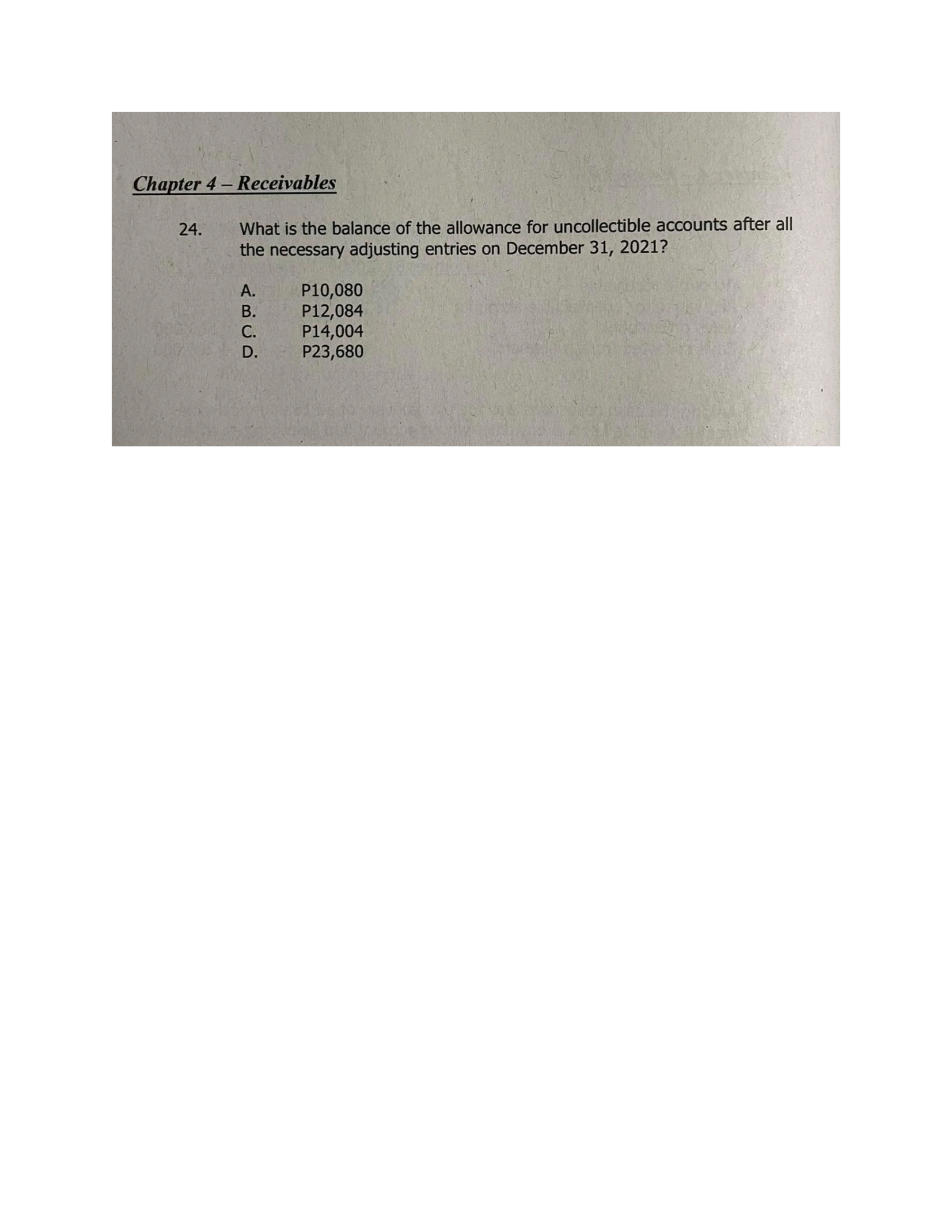 Chapter 4 - Receivables J . The financial