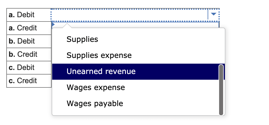 1) For each separate case, record an adjusting