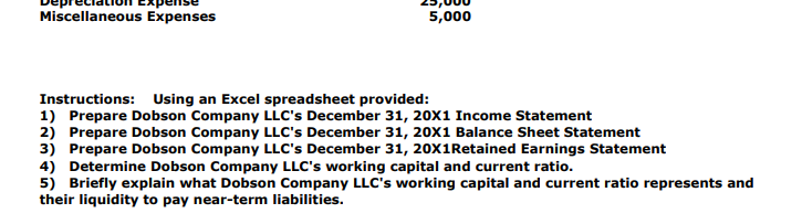 DOBSON COMPANY LLC Chart of Accounts Balance