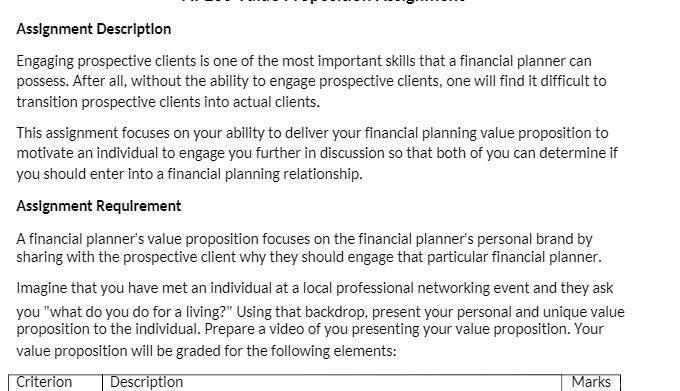 Assignment Description Engaging prospective