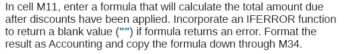 In ce|| M11, enter a formula that will calculate