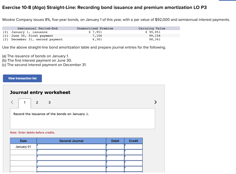 Exercise 10-8 (Algo) Straight-Line: Recording