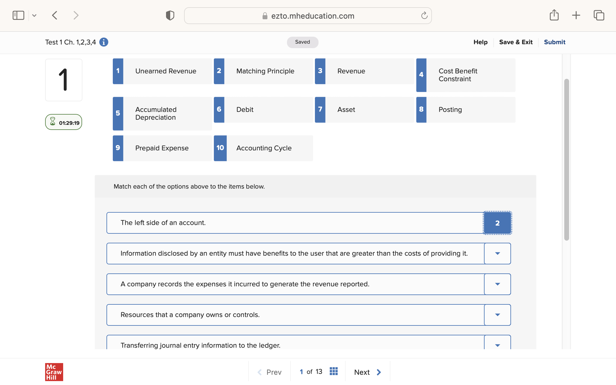 < Test1Ch.1,234 @ 1 0 @ ezto.mheducation.com &