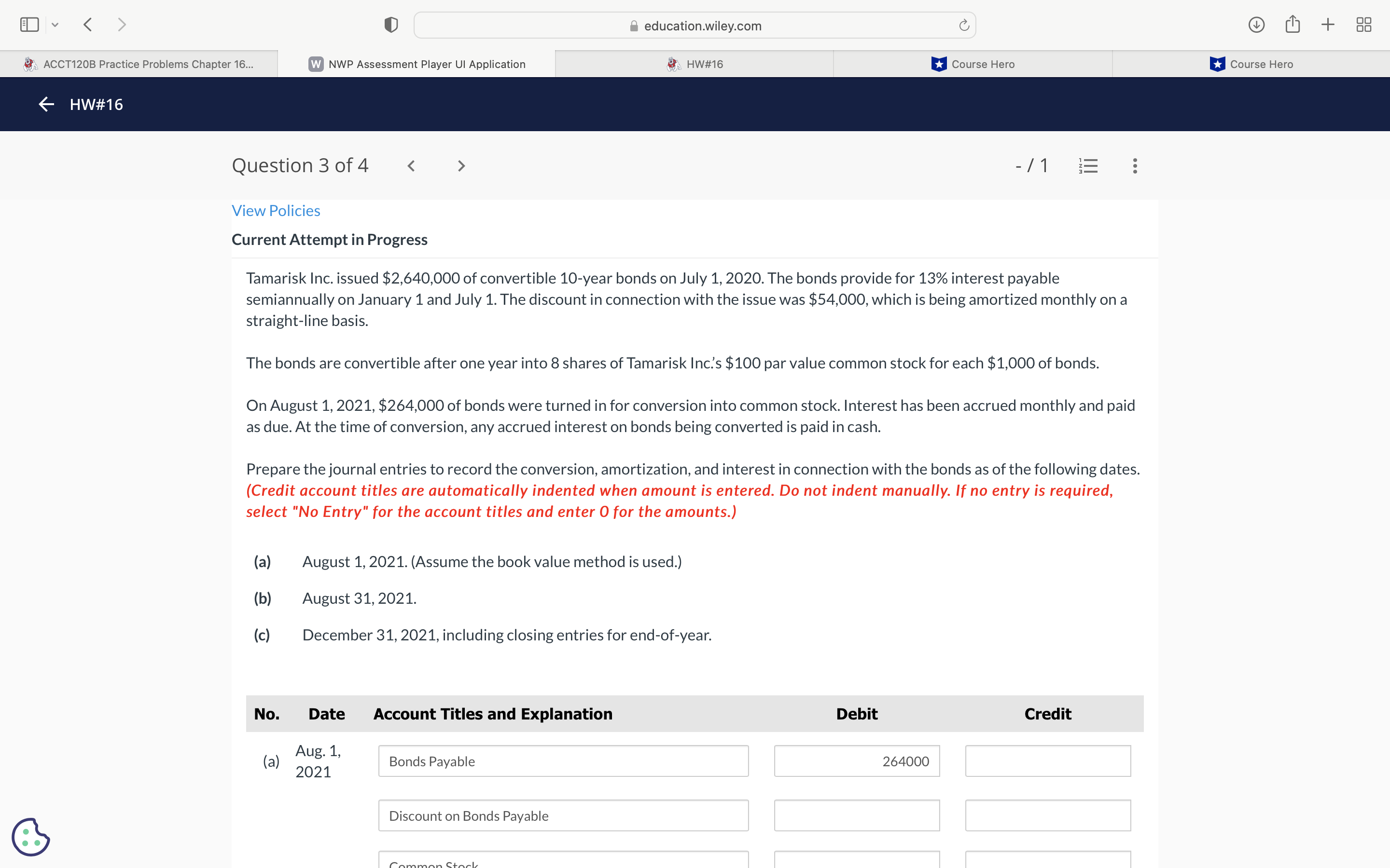 V < D educationwileycom C @ + SE a ACCTiZOB