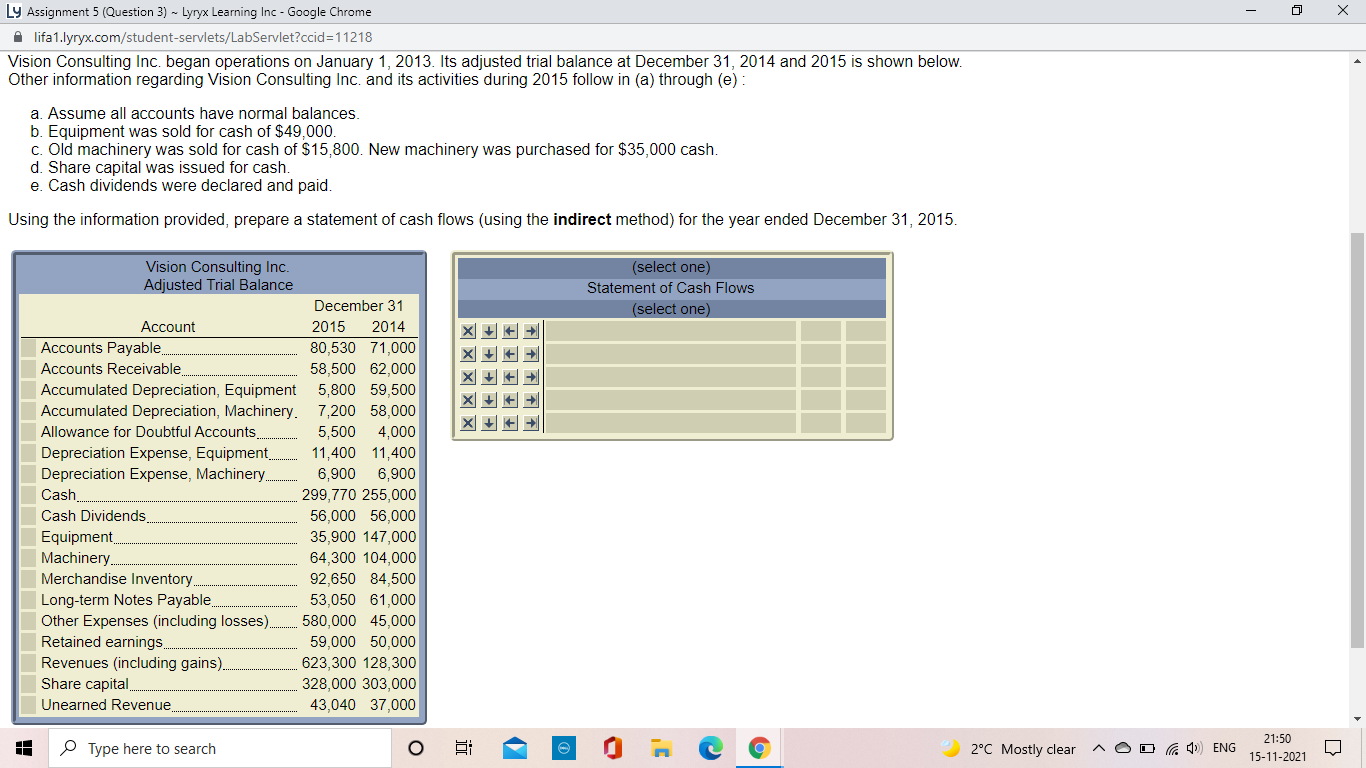 Ly Assignment 5 (Question 3) ~ Lyryx Learning Inc