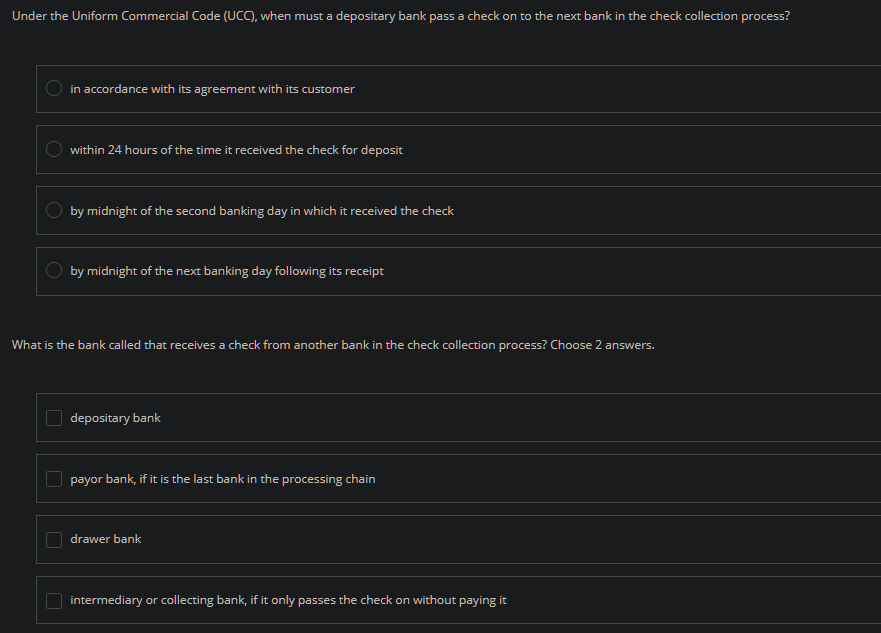 Under the Uniform Commercial Code (UCC), when