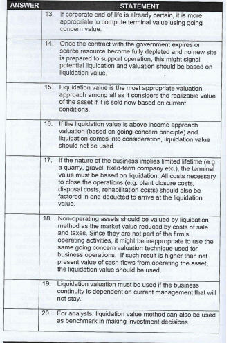 VALUATION CONCEPTS AND METHODOLOGIES DIERCISES we