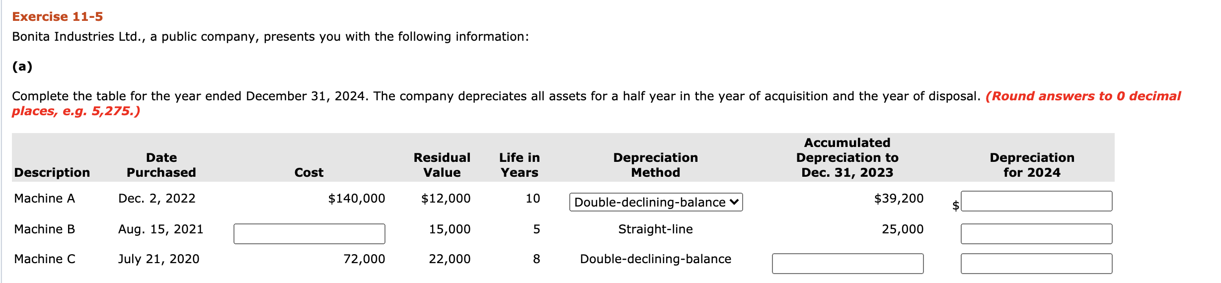 Exercise 11-5 Exercise 11-5 Bonita Industries