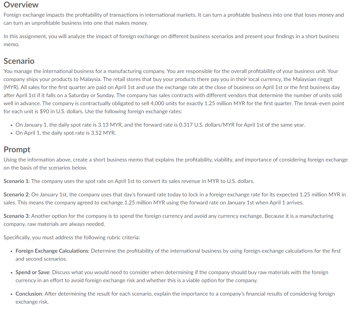 Overview Foreign exchange impacts the